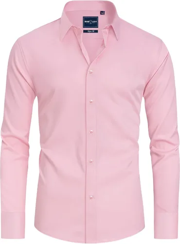 Vista 14 de Alimens & Gentle Camisas de vestir con escudo antimanchas para hombre vino borgoña