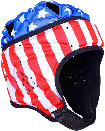 Vista 13 de Casco de rugby – Casco acolchado suave de 7 v7 bandera de fútbol de fútbol para jóvenes, niños, adultos