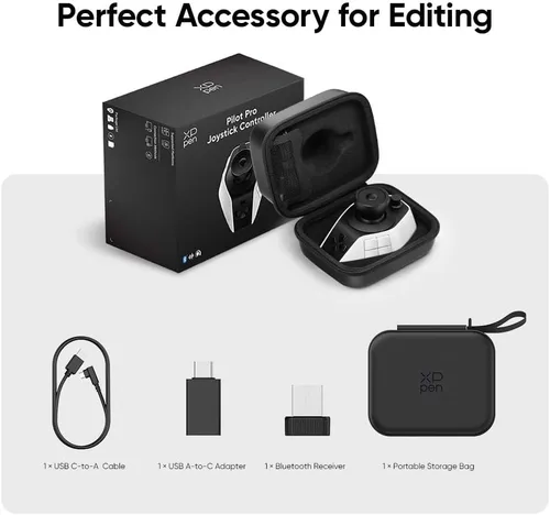 Vista 9 de XPPen Pilot Pro Wireless Editing Console, Bluetooth, Joystick, Tri-Rotary