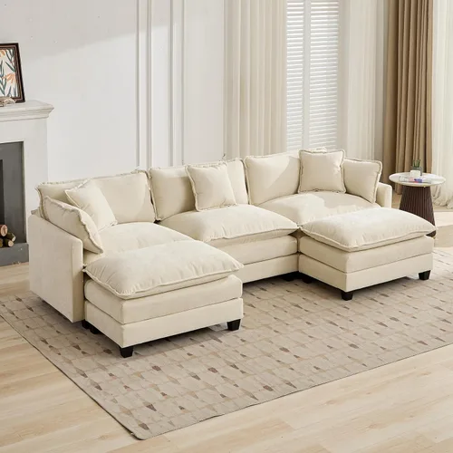 Vista 52 de Sofá modular de felpilla de 2 plazas para sala de estar, sofá modular de chenilla, sofá biplaza modular de 2 plazas para apartamento, juego de sofás
