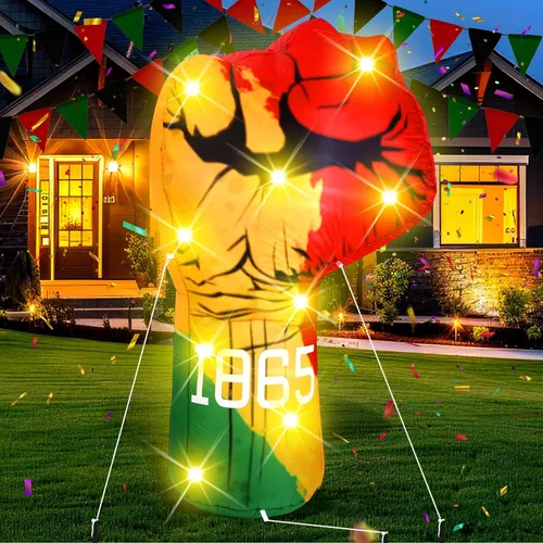 Vista 10 de VIHOSE Arco de castillo inflable verde de 10 pies con luces LED
