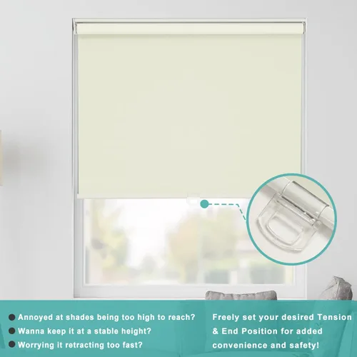 Vista 6 de Persianas enrollables opacas sin cordones para ventanas, 100 % oscurecimiento de la habitación, protección UV con aislamiento térmico, persianas