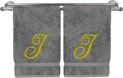 Vista 247 de Toalla de mano con monograma, regalo personalizado, 16 x 30 pulgadas, extra absorbente, 100% algodón turco, acabado de rizo suave, para baño, cocina