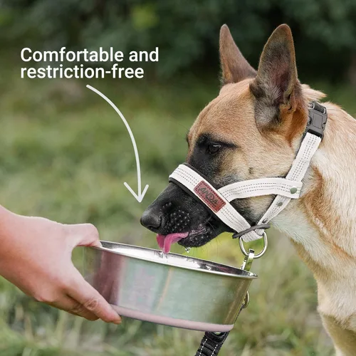 Vista 4 de ANDA Collar de Cabeza Ultra-Ligero Sin-Tirones Gentle Leader para Perros: Ajustable, Comodidad Transpirable, Previene Arranques Explosivos, Ideal