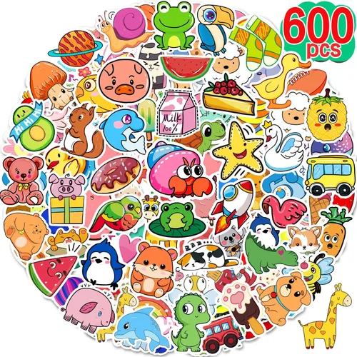 Vista 9 de 100 calcomanías para botellas de agua para niños, adolescentes y niñas, vinilo lindo estético, impermeable, calcomanías geniales Vsco, portátil