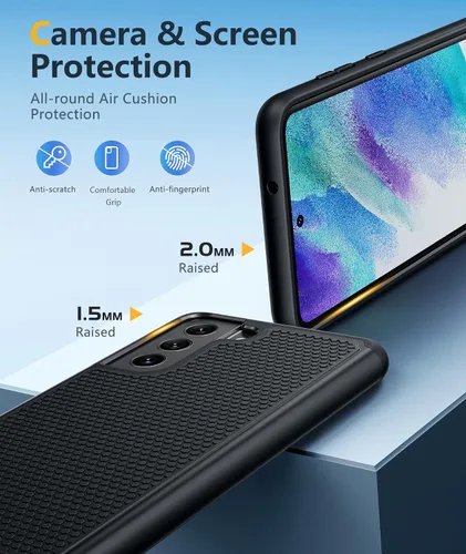 Vista 6 de Funda para Galaxy S21 FE 5G: Funda para teléfono S21 FE Samsung Cubierta protectora de doble capa de servicio pesado rugosa resistente a prueba