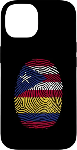 Vista 4 de Funda para iPhone 16 Boricua y Colombia con huellas dactilares puertorriqueñas
