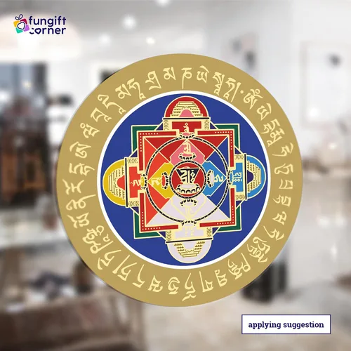 Vista 7 de Calcomanías de Feng Shui antitóxicas con la mansión celestial interior de Kuan Yin, símbolo de calma y equilibrio emocional, calcomanías decorativas