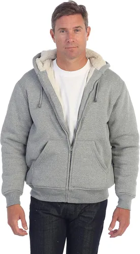 Vista 11 de Gioberti Chaqueta con capucha de forro polar suave y pesado para hombre Negro