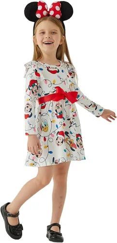 Vista 5 de Disney Mickey - Vestido tutú de manga larga con estampado de Minnie para bebé niña