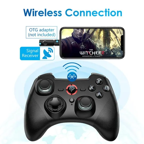 Vista 4 de EasySMX Wireless Gamepad Joystick Controller, 2.4G Gaming Controller for PCPS3AndroidAndroid TV BOX, with Turbo, Pulg and Play, Dual Vibration, 14