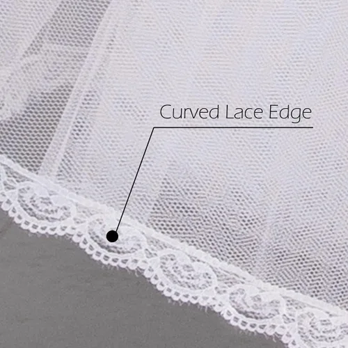 Vista 5 de CEZOM 8 capas de tul Hoopless Enagua Crinolina Underskirt para vestidos de novia MPT018 blanco, Blanco