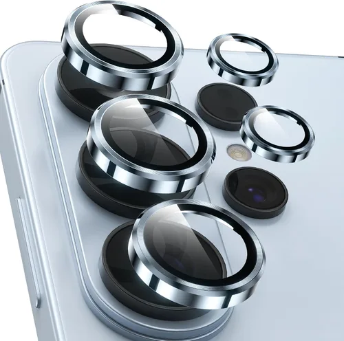 Vista 8 de YWXTW para Samsung Galaxy S23 Ultra Protector de lente de cámara, Protector de pantalla de lente de cámara de vidrio templado con anillo metálico