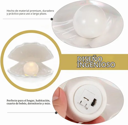Vista 3 de IMIKEYA - Luz de perla de concha, cerámica blanca, LED Blanco