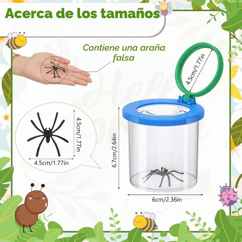 Vista 2 de Coopay Caja de insectos con aumento de 4 piezas, visor de insectos, jaula para insectos criadores, contenedor, jaula para atrapar insectos, kit