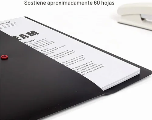 Vista 4 de VANRA 5 piezas de carpetas para sobres A4 de plástico para papelería, con cierre de botón de presión, tamaño carta A4 (negro)