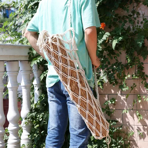 Vista 3 de Bolsa de transporte para esterilla de yoga de macramé, adecuada para la mayoría