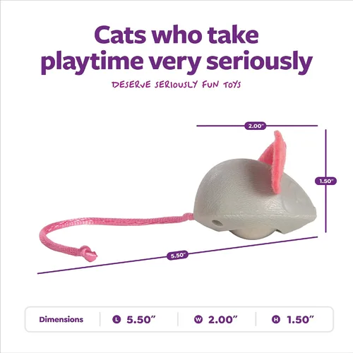 Vista 3 de SmartyKat Juguete de gato de mármol con diseño de ratón de mármol, acción impredecible para persecución en solitario y salto para gatos y gatitos