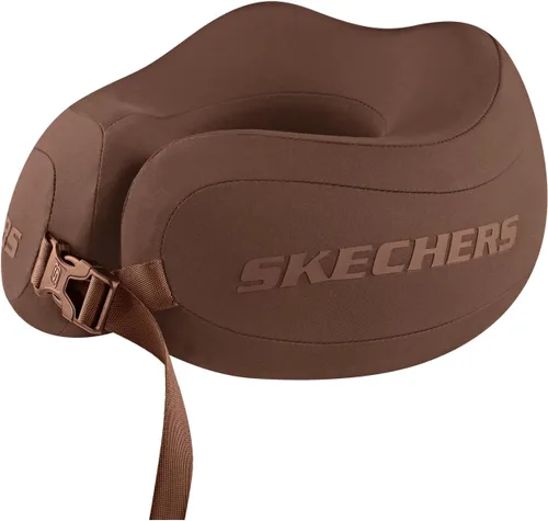 Vista 12 de Skechers Almohada cervical para viajar, almohada cervical de viaje de espuma viscoelástica para avión, almohada de viaje para dormir en vuelo Negro