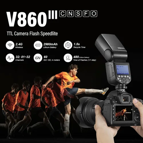Vista 4 de Godox V860III-S TTL Flash Speedlite Godox V860IIIS para cámara Sony