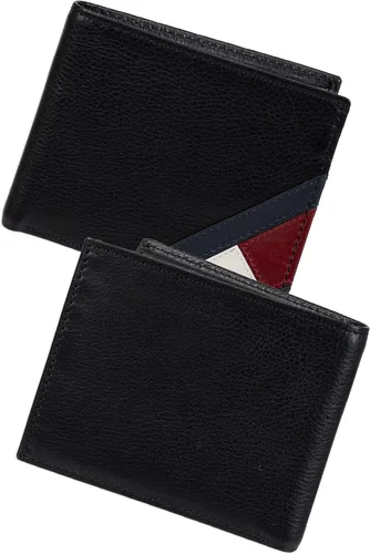 Vista 5 de Tommy Hilfiger Cartera de cuero genuino para hombre con múltiples ranuras para tarjetas