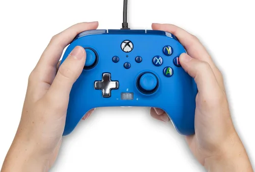 Vista 8 de PowerA Enhanced Wired Controller for Xbox - Blue Gamepad Wired Video Game Controller Gaming Controller Xbox Series XS Xbox One - Xbox Series X