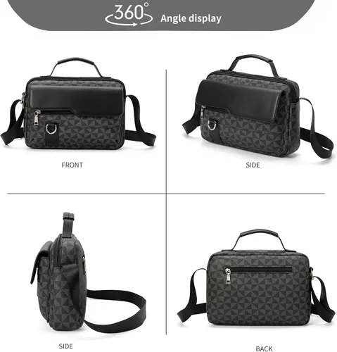 Vista 2 de XIKIBEA Bolso cruzado para hombre, bolso de hombro para hombre para ir al trabajo, bolso de viaje Bolso de trabajo para hombre pequeño