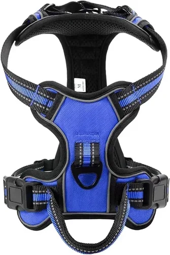 Vista 6 de Adjustable Reflective Dog Harness Vest - No Pull, Soft & Breathable for Small, Medium & Large Dogs(Black,Small)