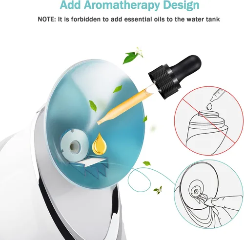 Vista 3 de EZBASICS Vaporizador facial iónico para el hogar, humidificador de niebla cálida atomizador para cara, sauna, spa, senos nasales, hidratación