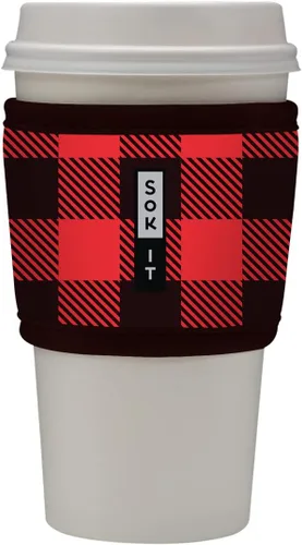 Vista 171 de Sok It HotSok Coffee & Tea - Funda de neopreno con aislamiento reutilizable (floral abstracto)