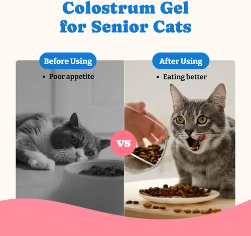 Vista 2 de Gel nutricional de calostro bovino para perros y gatos - Suplemento alto en calorías para perros y gatos, apoya el apetito por los gatos, apoyo