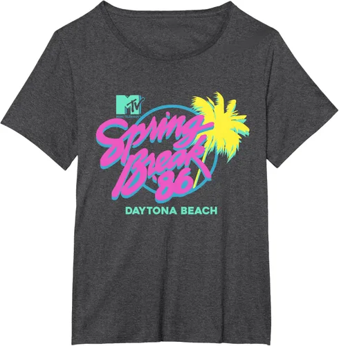Vista 25 de MTV Camiseta de cuello redondo de ajuste clásico - Spring Break Daytona Beach, negro, adulto, manga corta, algodón y poliéster