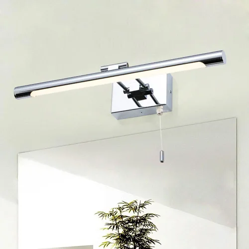 Vista 4 de Lámpara LED moderna para tocador de baño de 5 W, lámpara de espejo con acabado cromado, accesorios de iluminación de tocador con interruptor