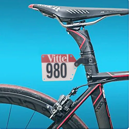 Vista 4 de Thinvik Soporte para matrícula de bicicleta de carrera, soporte de número de ciclismo, liberación rápida con bandas de goma