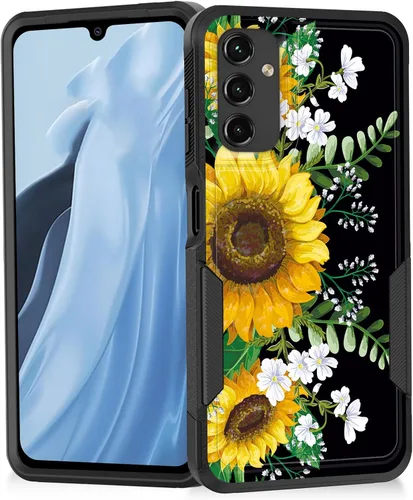 Vista 39 de Funda para Galaxy A14 5G, resistente de doble capa híbrida de policarbonato duro, goma suave, a prueba de golpes, funda protectora resistente
