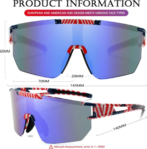 Vista 5 de AIEYEZO Gafas de sol de ciclismo para hombres y mujeres, para fanáticos de los deportes, gafas de sol de béisbol al aire libre con cuerda para gafas