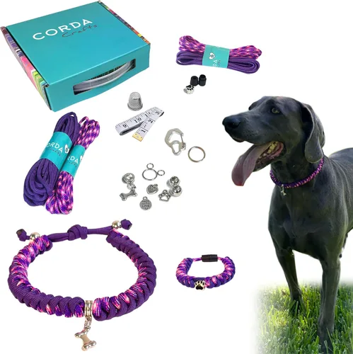 Vista 10 de CORDA Crafts - Kit de cuerda de paracaídas - Accesorios completos para hacer collar de perro y pulsera a juego del dueño - Tutorial en video fácil