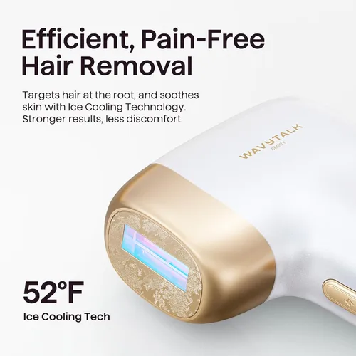 Vista 5 de Wavytalk IPL - Depilación para bikini facial y corporal, resultado duradero Painless,Full Body in 12 Mins with 24J Dual-Pulse & Ice Cooling