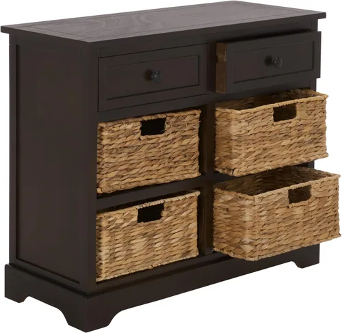 Vista 12 de Safavieh American Homes Collection Herman - Cesta de mimbre para almacenamiento marrón