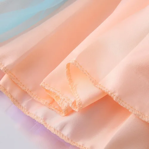 Vista 2 de Jastore Falda tutú arcoíris en capas para niñas, vestido de baile con volantes, ropa de club