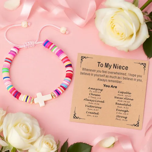 Vista 24 de Regalos navideños para niños, niñas adolescentes, mujeres, linda pulsera de cruz para niñas, regalos de Navidad cristianos para mujeres, ideas