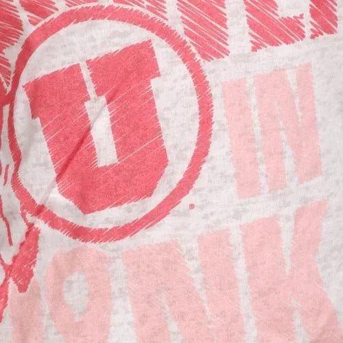Vista 4 de Under Armour Utah Utes Power In Pink Burnout VNeck Premium Performance TShirt White