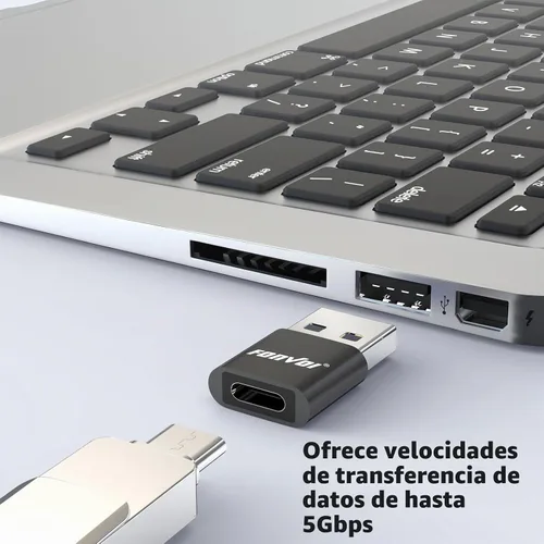 Vista 4 de Paquete de 4 adaptadores USB a USB C, cargador USB C hembra a A macho tipo C compatible con Apple MagSafe, iPhone 11, 12, 13, 14 Pro Max, Samsung