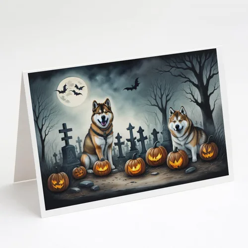 Vista 14 de Caroline's Treasures DAC2042GCA7P Golden Retriever - Tarjetas de felicitación y sobres de Halloween espeluznantes, paquete de 8 tarjetas en blanco