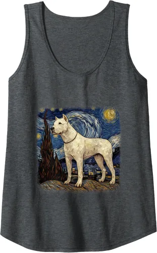 Vista 5 de Van gogh Dogo Argentino in starry night Tank Top