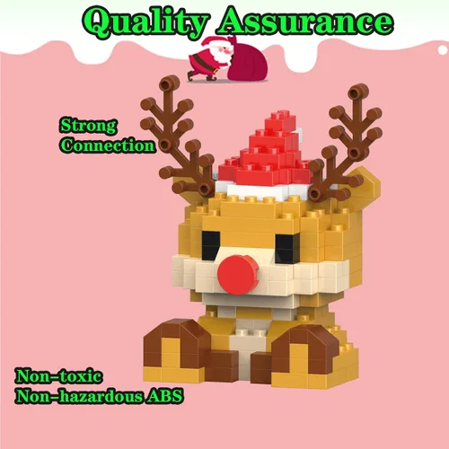 Vista 5 de Juego de microbloques de construcción de reno de Navidad compatible con el calendario de Adviento de Navidad Lego 2026, apilables, juguetes nuevos