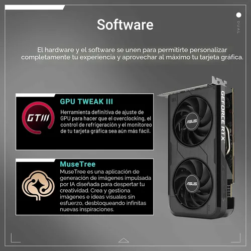 Vista 7 de ASUS Tarjeta gráfica para juegos Dual GeForce RTX 5050 de 8 GB GDDR6