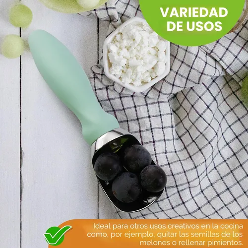 Vista 5 de Spring Chef - Cuchara de helado de metal resistente - Cuchara de helado apta para lavavajillas - Pala de helado comercial - Utensilios de cocina
