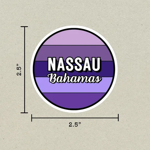 Vista 2 de Nassau Bahamas Travel Sticker, 2.5" Multiple Colors, Laptop Water Bottle Planner Journal, Collectible Places I've Been, Luggage Decal (Earth)