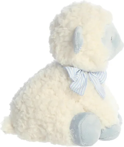 Vista 5 de Aurora® Playful Blessing Lamb™ Boy Lamb™ Animal de peluche para bebé, compañero reconfortante, juego imaginativo, color azul, 9 pulgadas